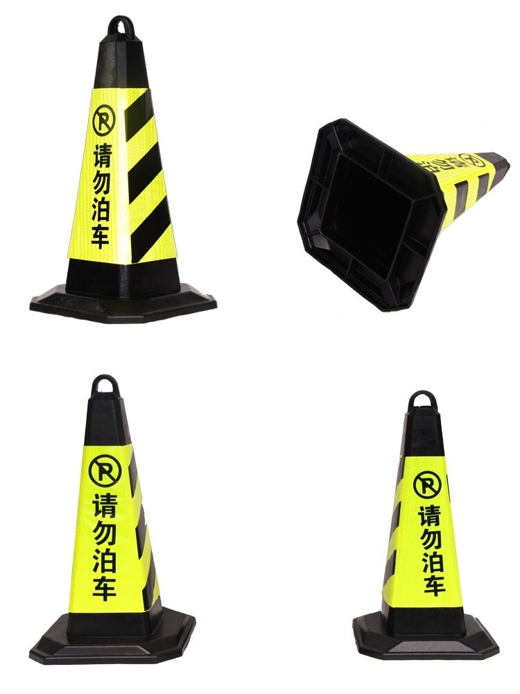 70*40cm Movable Reflective Safety Square Cones Warning Rubber Road Sign