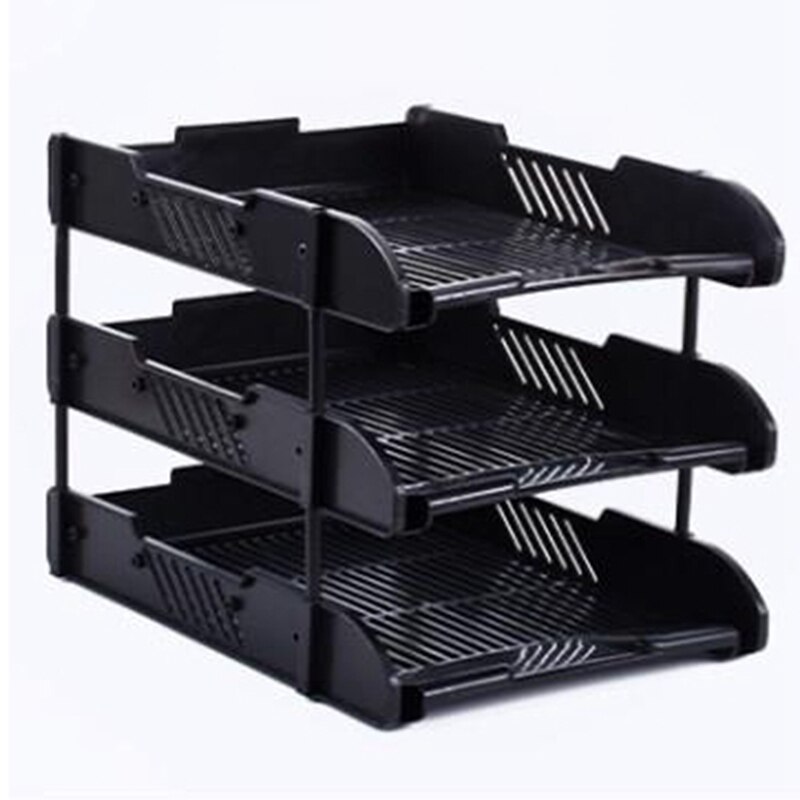 Adjustable 3 Layers,A4 Document File-Tray Rack File Shelf Frame Paper File Organizer Home azine Tray Office Supplies