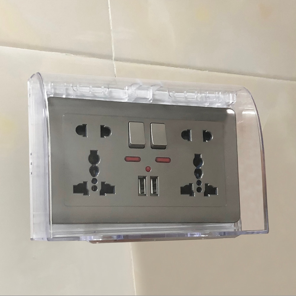 Delviz UK standard switch socket Protective box Dust cover for wall socket Rectangular switch box household waterproof cover box