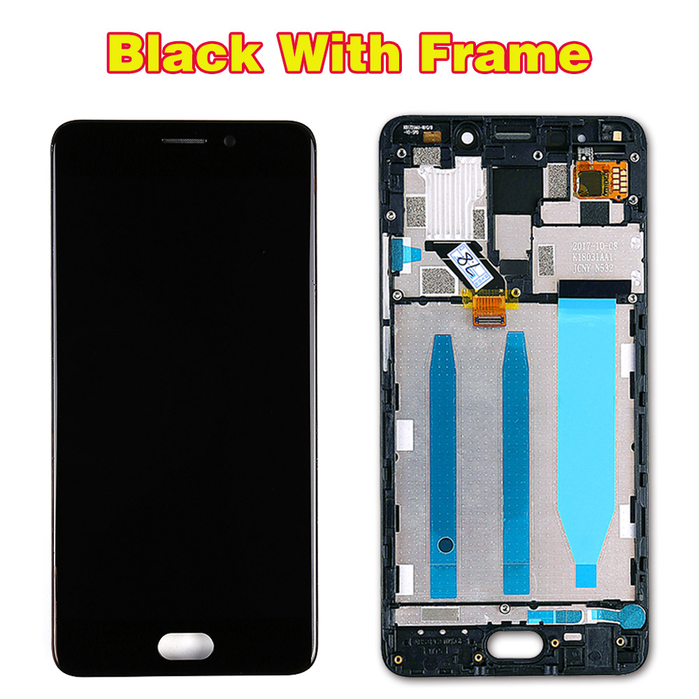 LCD Screen Replacement for Meizu M6 Note - 5.5 inch 1920x1080 Display with Frame & Touch Digitizer: Black with Frame