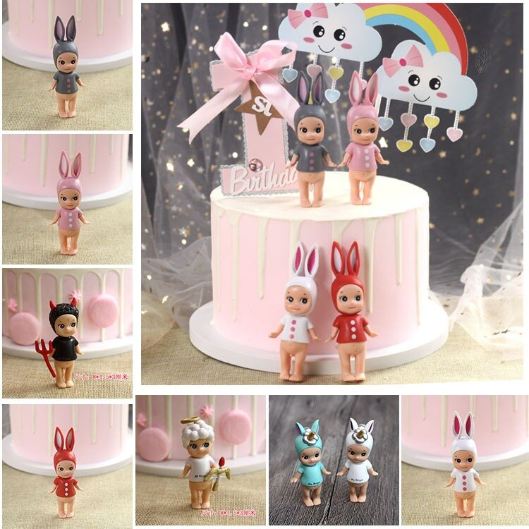 Décoration de gâteau licorne gâteau décoration de gâteau dessin animé licorne lapin bébé gâteau décoration Plug-in
