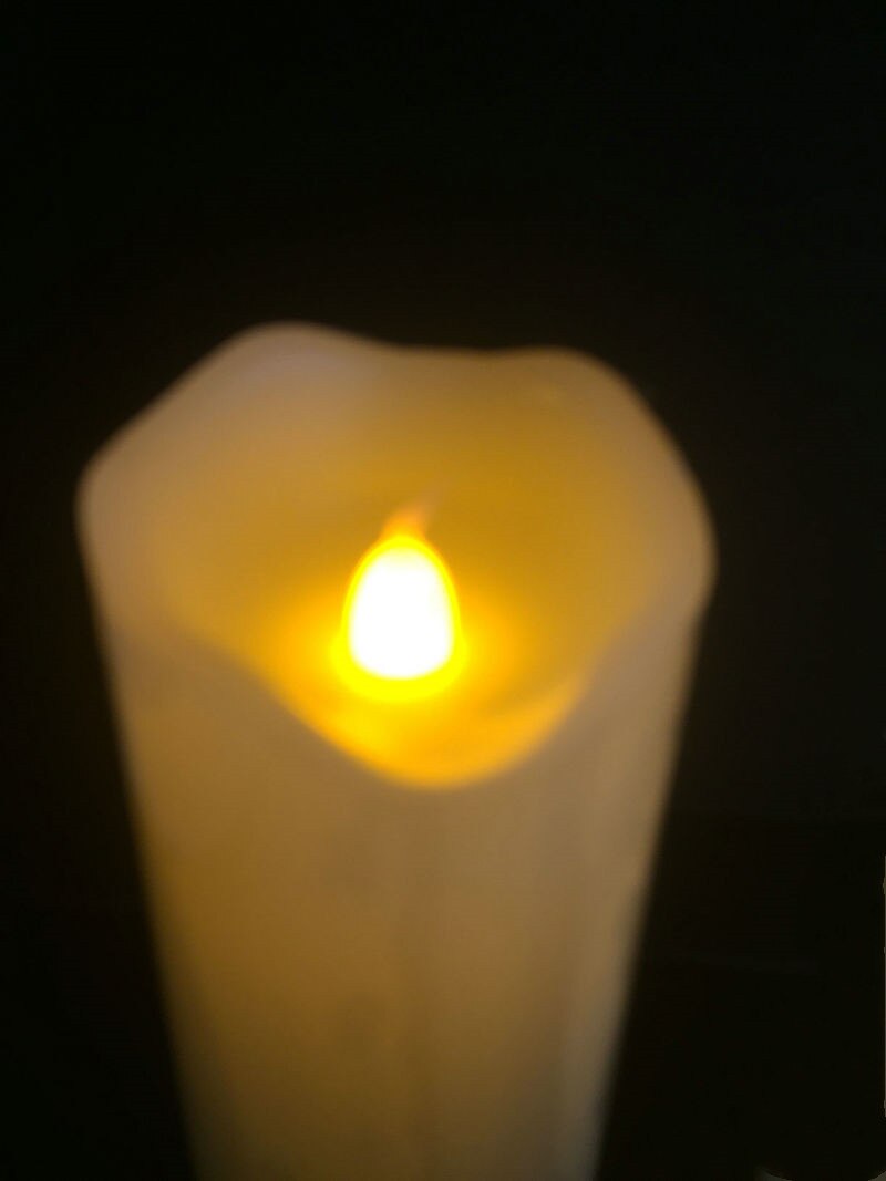 Dia.5CM Battery powered Flickering Led Pillar Candle Paraffin Wax wavy Edge Home Wedding party decor Vary Height Optional-Amber