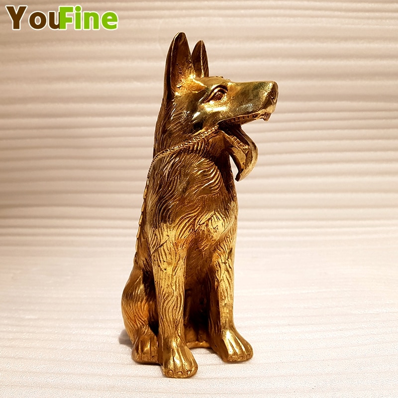 Bronzen Kleine Duitse Herder Indoor Desktop Decoratie Brons Hond Brons Dier Ornament