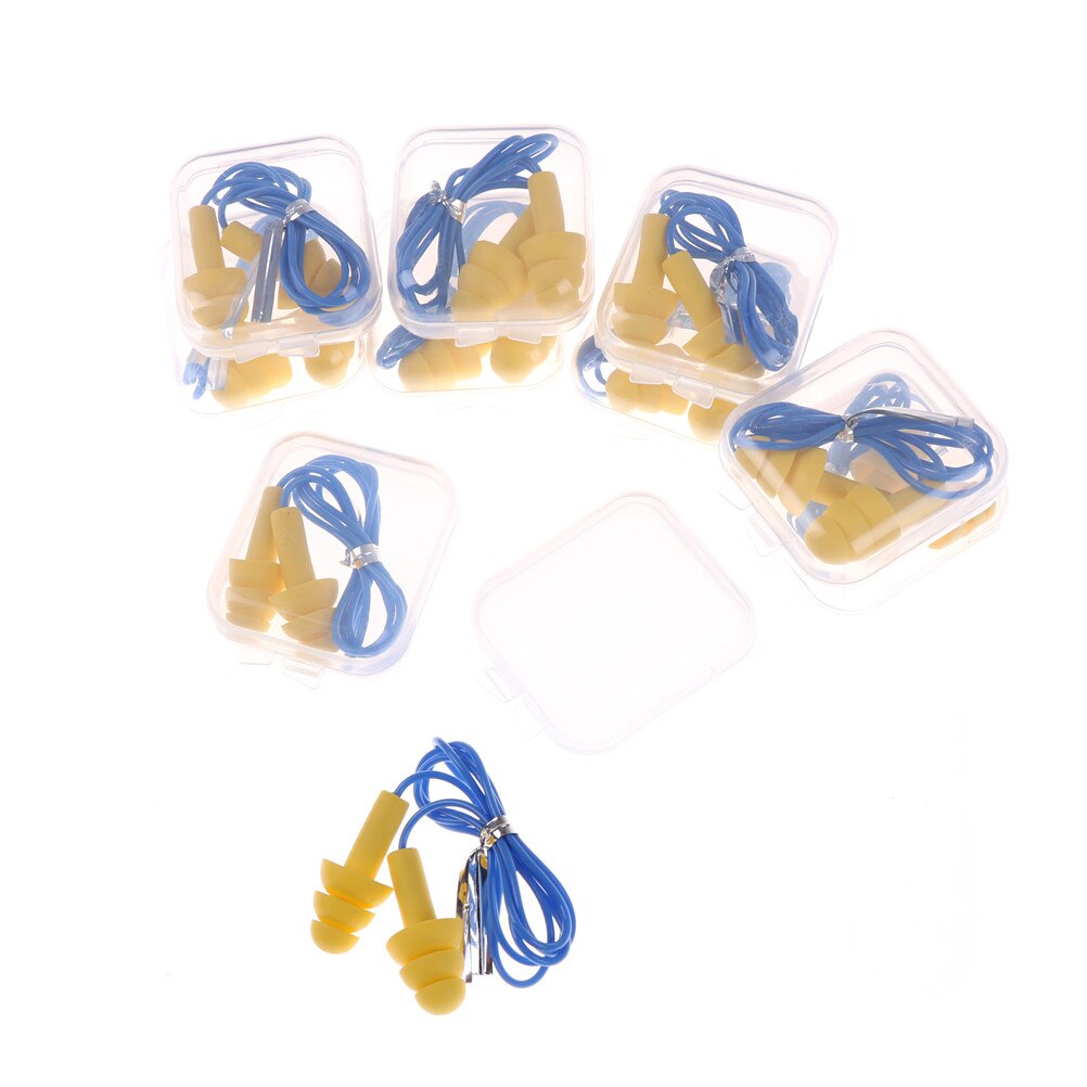 10 Pair Reusable Silicone Earplugs Hearing Protection Anti Noise Ear Plugs Wire Earplugs Travel Study Earplug Waterproof