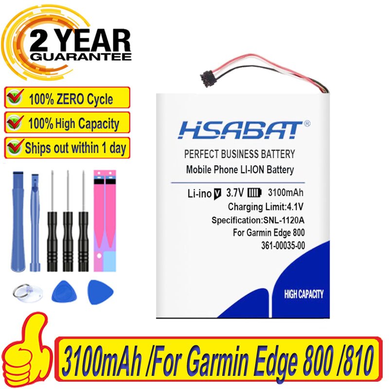 100% Originele Hsabat 3100Mah 361-00035-00 Batterij Voor Garmin Edge 800 , Edge 810