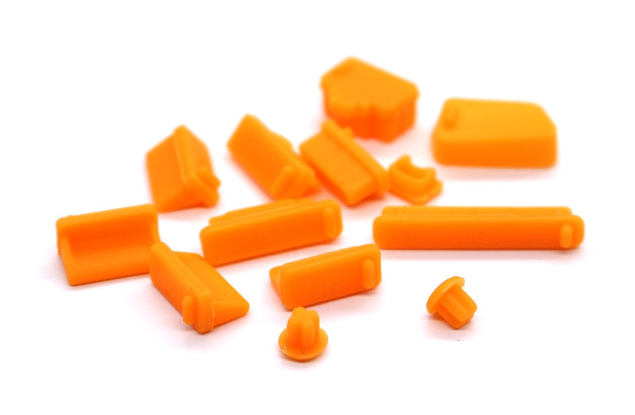13 stück farbenfrohe silikon-staubschutzkappen für laptop-staubstecker, usb-staubschutzstecker, computerzubehör: Orange