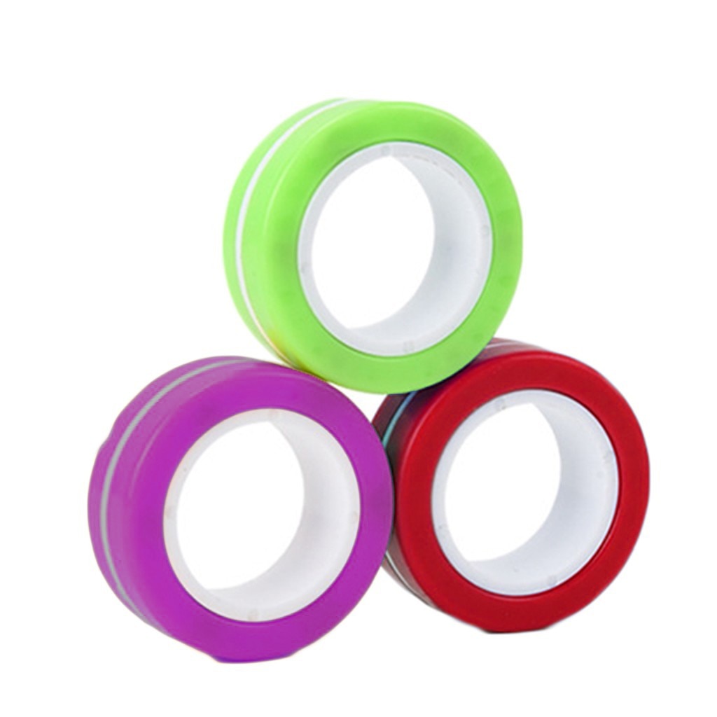 Magie Ring Requisiten Werkzeug 3PCS Anti-Stress Finger Magnetische Ringe Kinder Dekompression Fingertip Spielzeug Für Autismus ADHS Angst relief