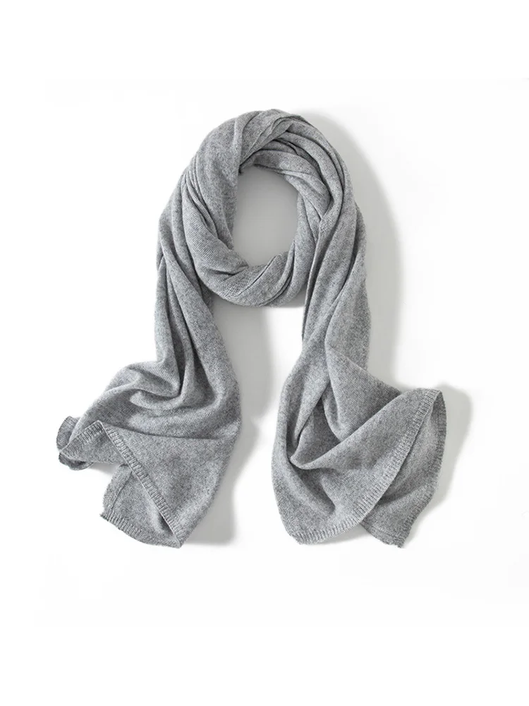 Bufanda de Cachemira de lana para mujer, Pashmina sólida básica, bufandas grandes simples, chal de Cachemira, envolturas exteriores ligeras, Hijab Delgado, Otoño e Invierno: Gris