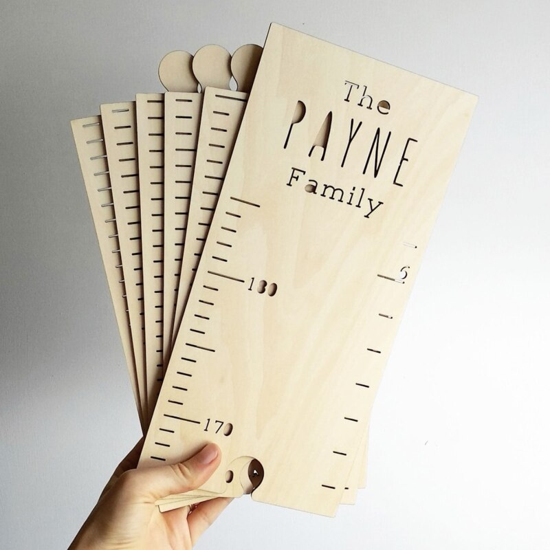 Rekwisieten houten wandhanger baby lengtemeter liniaal muursticker decoratieve kindergroeimeter voor slaapkamer huisdecoratie