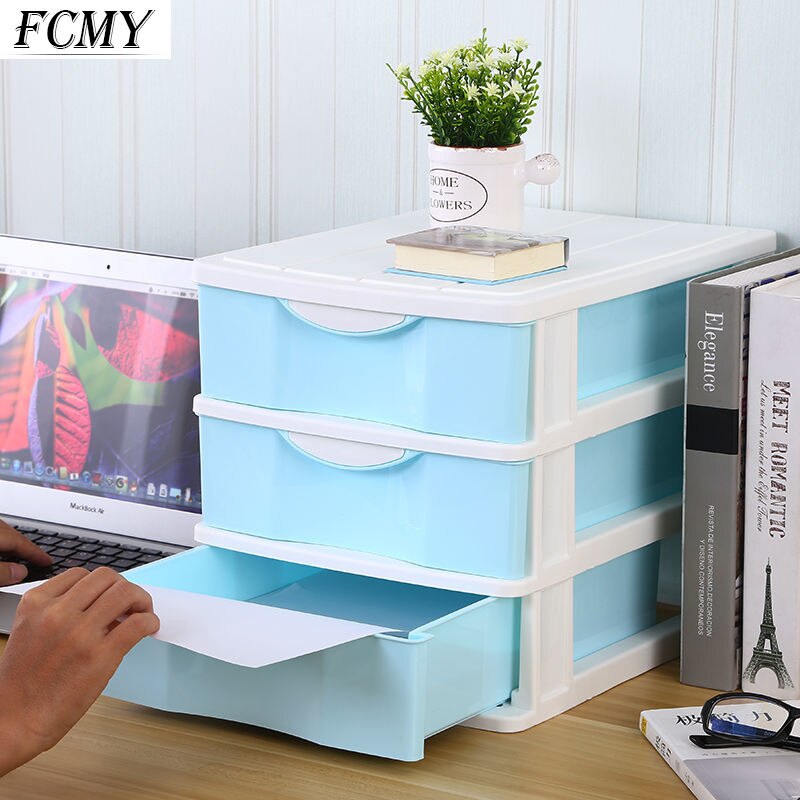 4-layer Drawer Desk Storage Box Plastic Document Sundries Holder Cosmetic Cabinet Storage Organizer Desktop Makeup Organizer Box