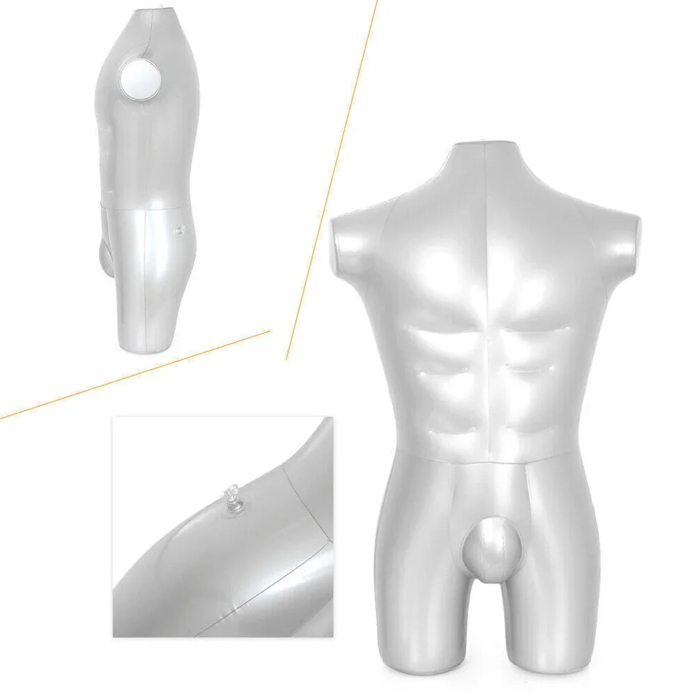Mann Ganzkörper Aufblasbare Mannequin Männlicher Attrappe Torso Schneider Kleidung Modell Anzeige PVC 168 cm Herren Ganzkörpermodell: Olive