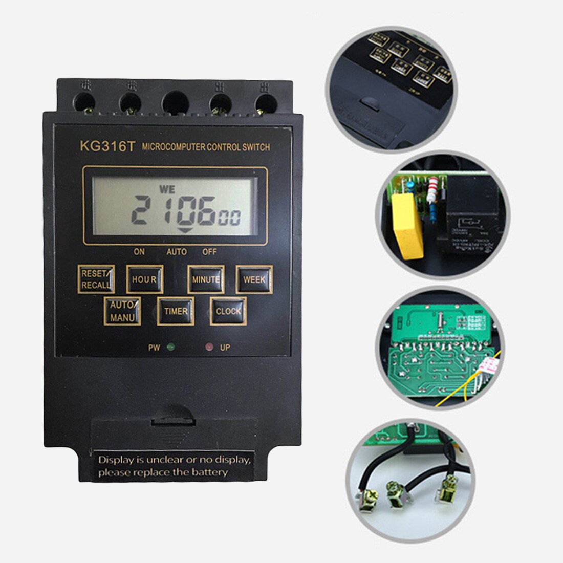 Programmable Electronic Timer Time Switch Relay Controller Intelligent Microcomputer 25A AC 220V KG316T