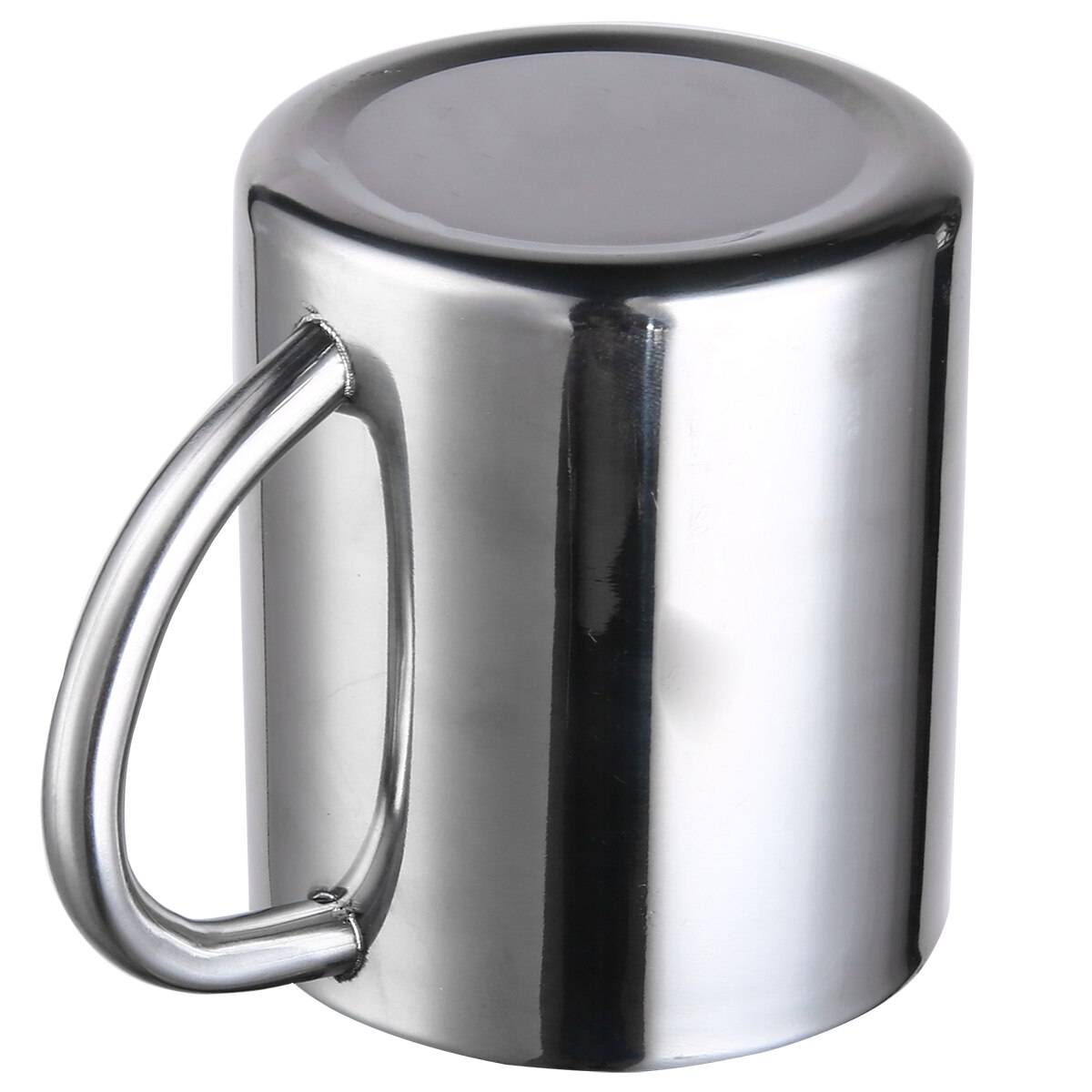 Stainless Steel Double Wall Mug Coffee Tea Water Cup With Handle Multi Metal Gargle Cup Wide Mouth 200ml Portable Durable