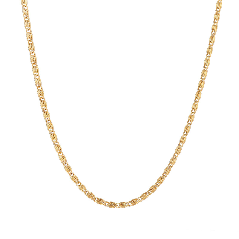 Cacana rustfrit stål kæde halskæder til mænd kvinder guld sølv farve til vedhæng utallige ord donot fade smykker  n1894: Guldfarve / 24 tommer 60 cm