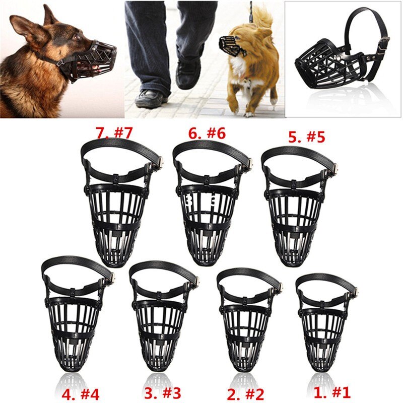 Verstelbare Pet Dog No Bite Plastic Mand Snuit Cage Mond Mesh Cover 7 Maten Hond Snuit