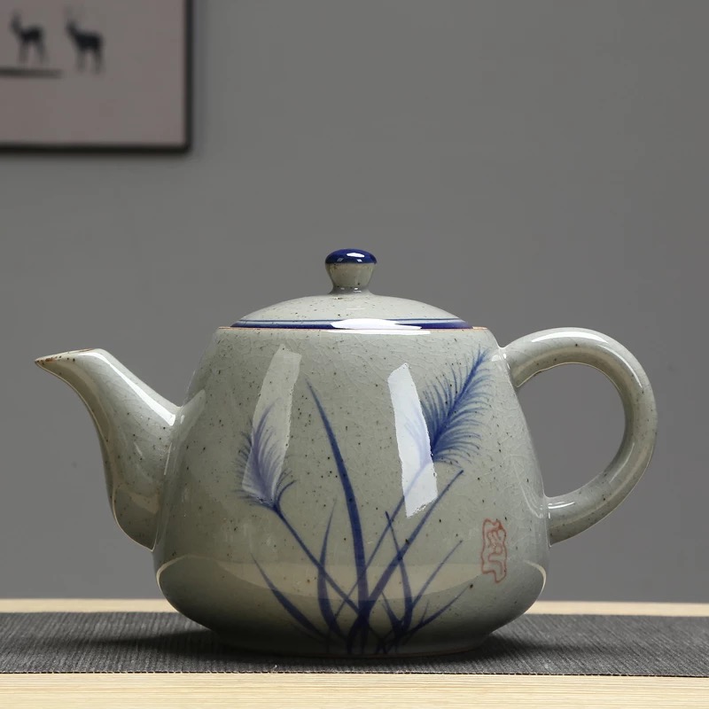 Urban Trends Keramik-Topf – Rund, Bauchig, Mit Griff, Mitternachtsblau, Ø 31,8 Cm