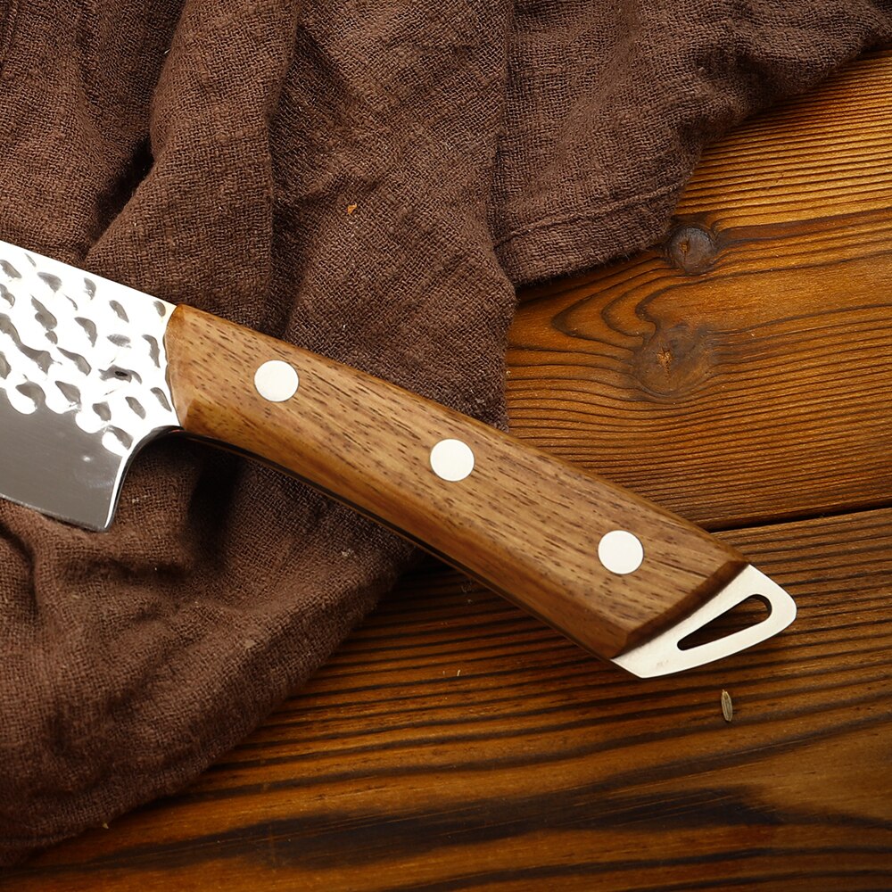 WAK Premium AUS 8 couteau de cuisine japonais en acier, damas petit couteau de Chef de cuisine avec polissage miroir avec Rosewoo