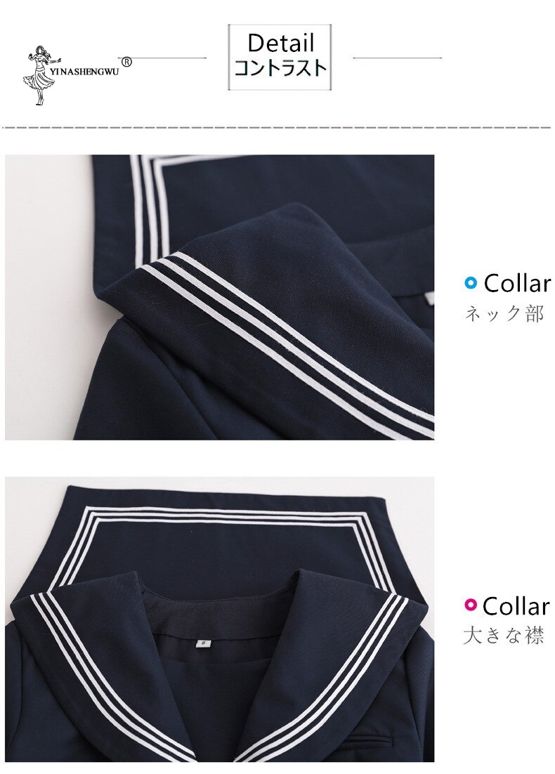 Lady JK Uniform Japanese Kansai Sailor Suit School Uniform Cosplay Student Jk Academy Students Version Sailor Pleated Skirt Suit