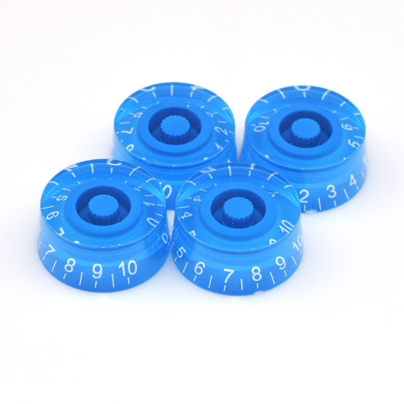 4 PCS Round Guitar Knobs Speed Volume Tone Control Knobs Rotary Knobs for Electric Guitar Parts Replacement: Blue