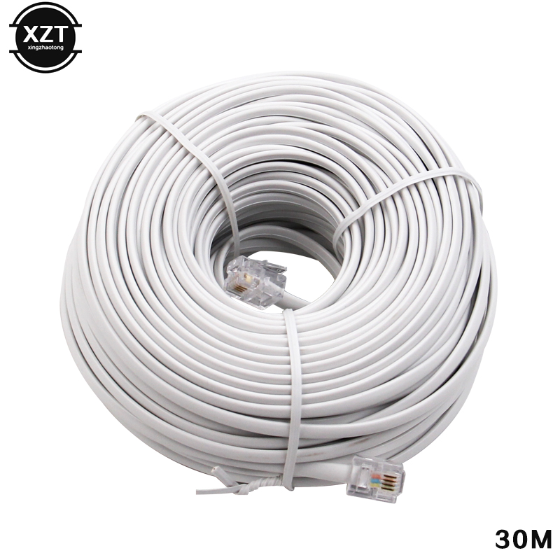 3/6/9/12/15/30M RJ11 64C Telephone Extension Cable Telephone Cable Two Core Telephone Cable Finished phone line
