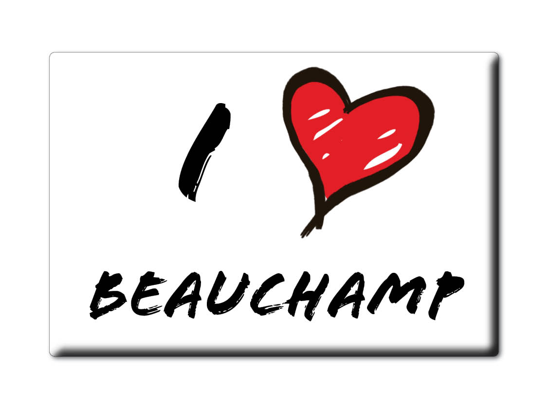 Aimant BEAUCHAMP lodestone PICARDIE (95) France aimant frigo SOUVENIR j'aime: INFORMAL