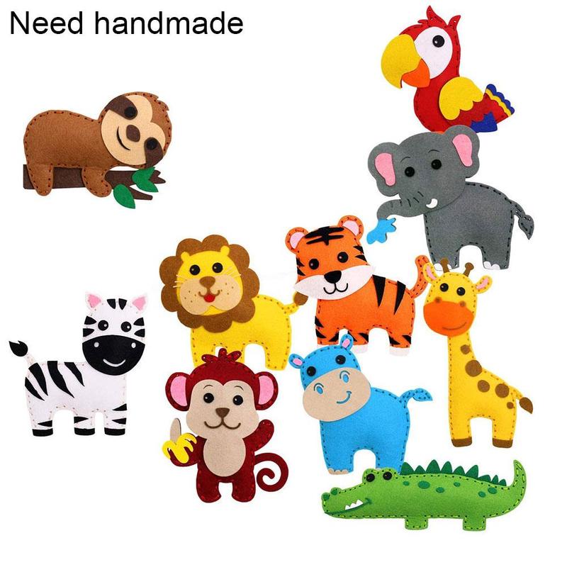 Handmade Sewing Suit Animal Kit Diy Sewing Felt Cloth Animal Toy Girl Art Toy: D