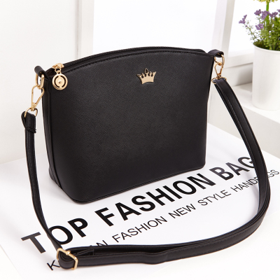 Bolso de concha Casual, pequeño bolso de Color caramelo con corona Imperial, nuevos bolsos de para mujer, bolso de , bolsas de mensajero de hombro para mujer: Black