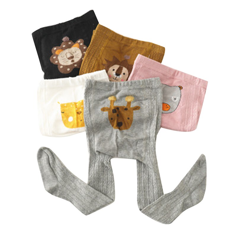 Baby Panty Herfst Winter Baby Peuter Kid Meisje Geribbelde Kousen Katoen Warm Panty Cartoon Snoep Kleur Strakke 1-3Years