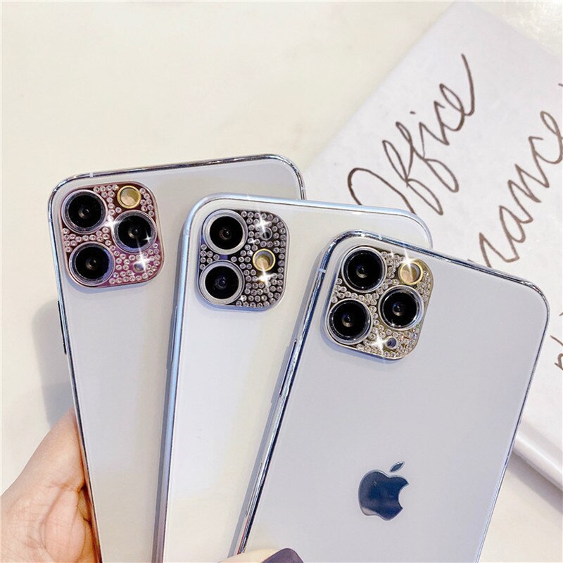 Bling Diamond Camera Lens Protective Ring Case For iPhone 11 11Pro Max Shining Rhinestone Camera Lens film Protector Cover