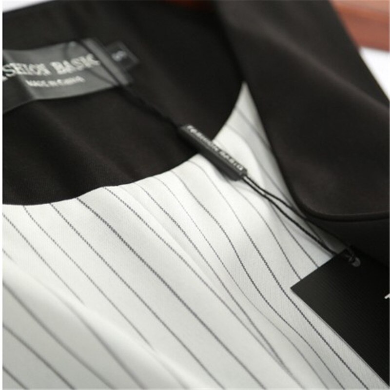 Dress vest kvinner spleis enkelt brystet ermeløs jakke kvinne formell sans manches stripe vester mairuker dress vest  w91167