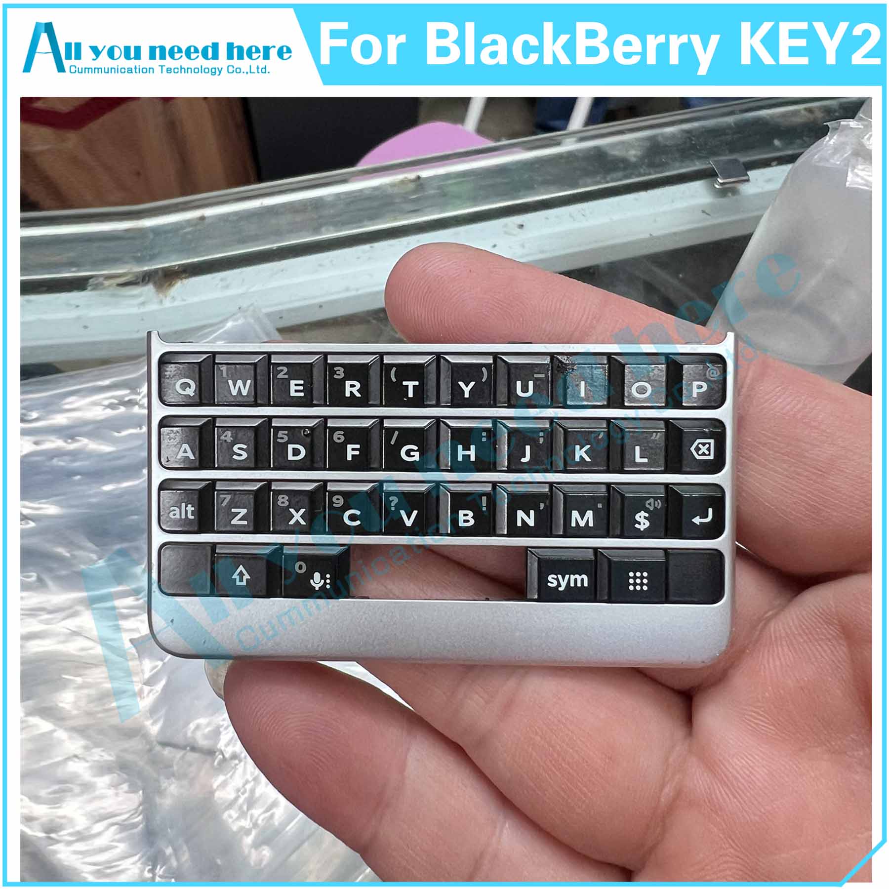 Reservdelar till knappsats för blackberry key 2 keytwo, bbf 100-6,  bbf 100-1,  bbf 100-2,  bbf 100-4: Mörkblå