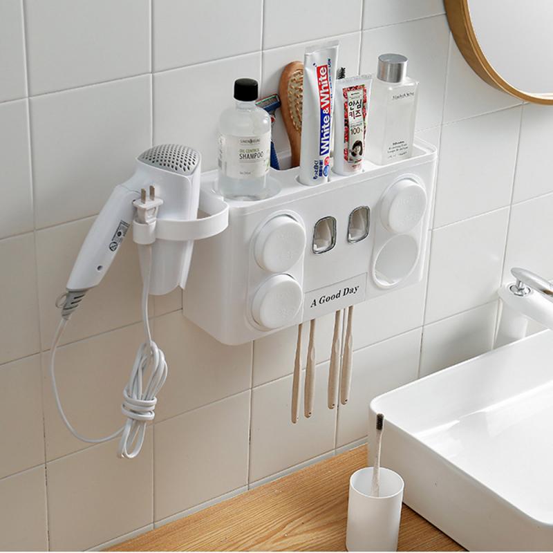 Muur Gemonteerde Tandenborstelhouder Tandpasta Tube Squeezer Tandpasta Houder Tandpasta Dispenser Badkamer Accessoires Badkamer Set