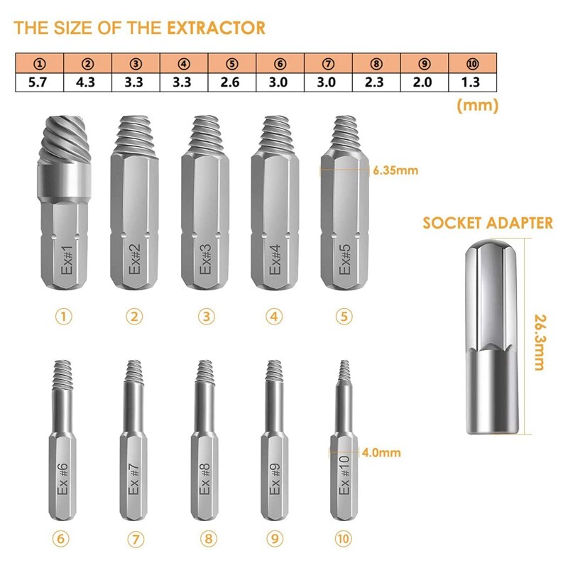 22 Pcs Stripped Screw Extractor Set Drills and Extractor Material Bolt Remover Set with Magnetic Extension Bit Holder