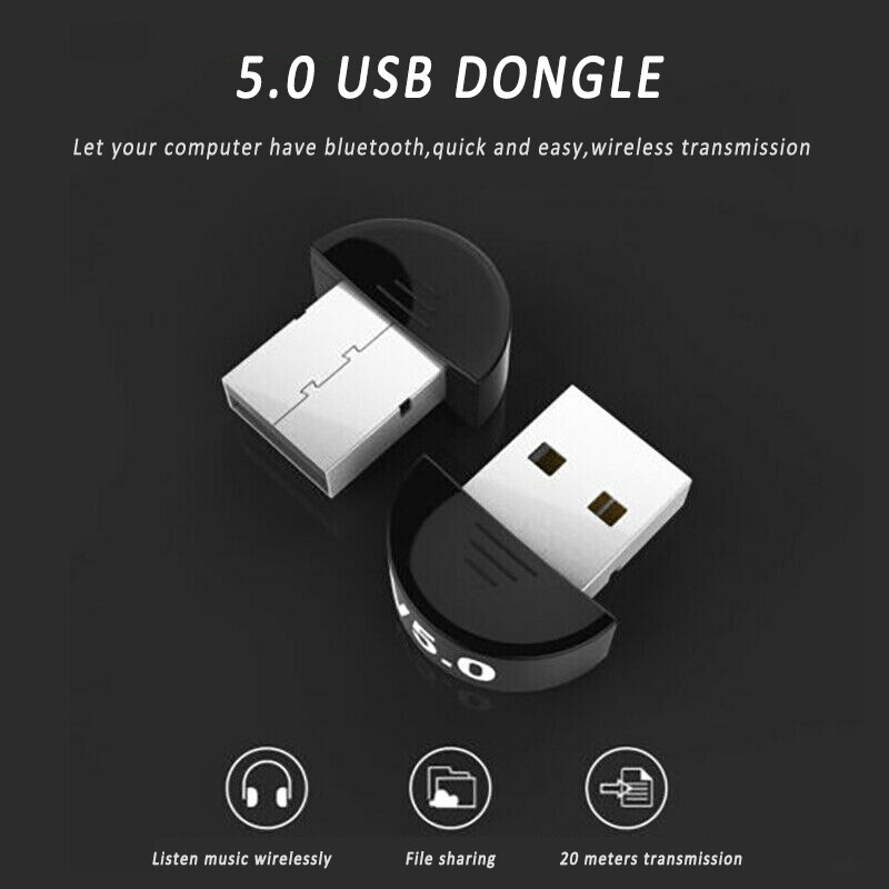 Bluetooth 5.0 stereo audio transmitter receiver USB dongle adapter can be connected to PC printer