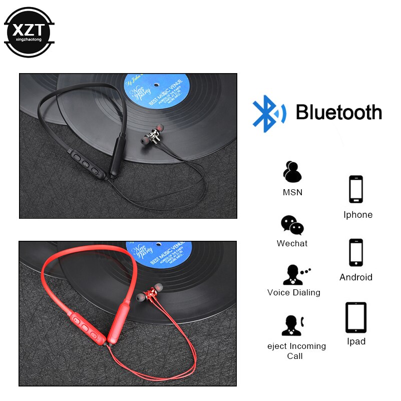 Bluetooth 5.0 oordopjes draadloze koptelefoon sport magnetische nekband stereo oordopjes headset met microfoon voor iphone samsung xiaomi