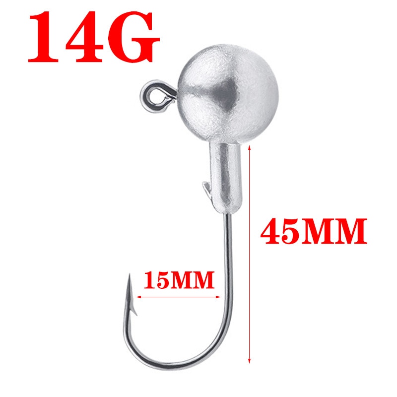 5 Stks/partij Crank Jig Hoofd Haken 3.5G 5G 7G 10G 14G Vissen Haak Lood Jig lokken Harde Aas Zachte Worm Visgerei Accessoires