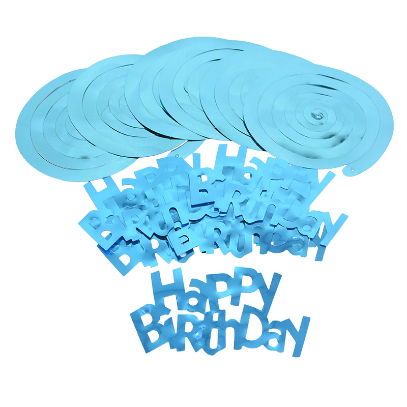 6pcs/set Happy Birthday Spiral Banner Ceiling Hanging Decor Star Garland PVC Swirl Banner for Kids Birthday Party Decoration: B06