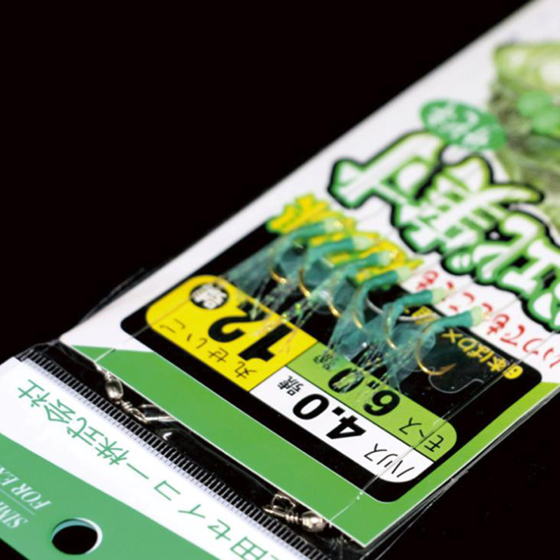 6 sztuk/worek Rigs słonowodne sztuczne przynęty wędkarskie zielona skóra gumowy hak Sea Bait makrela Pesca Tackle String haki przynęty