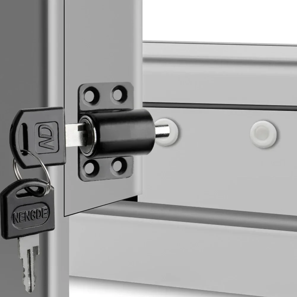 For Most Hinged Sliding Doors Lock With Key Easy Installation Universal Window Hardware Aluminum Alloy Security Set