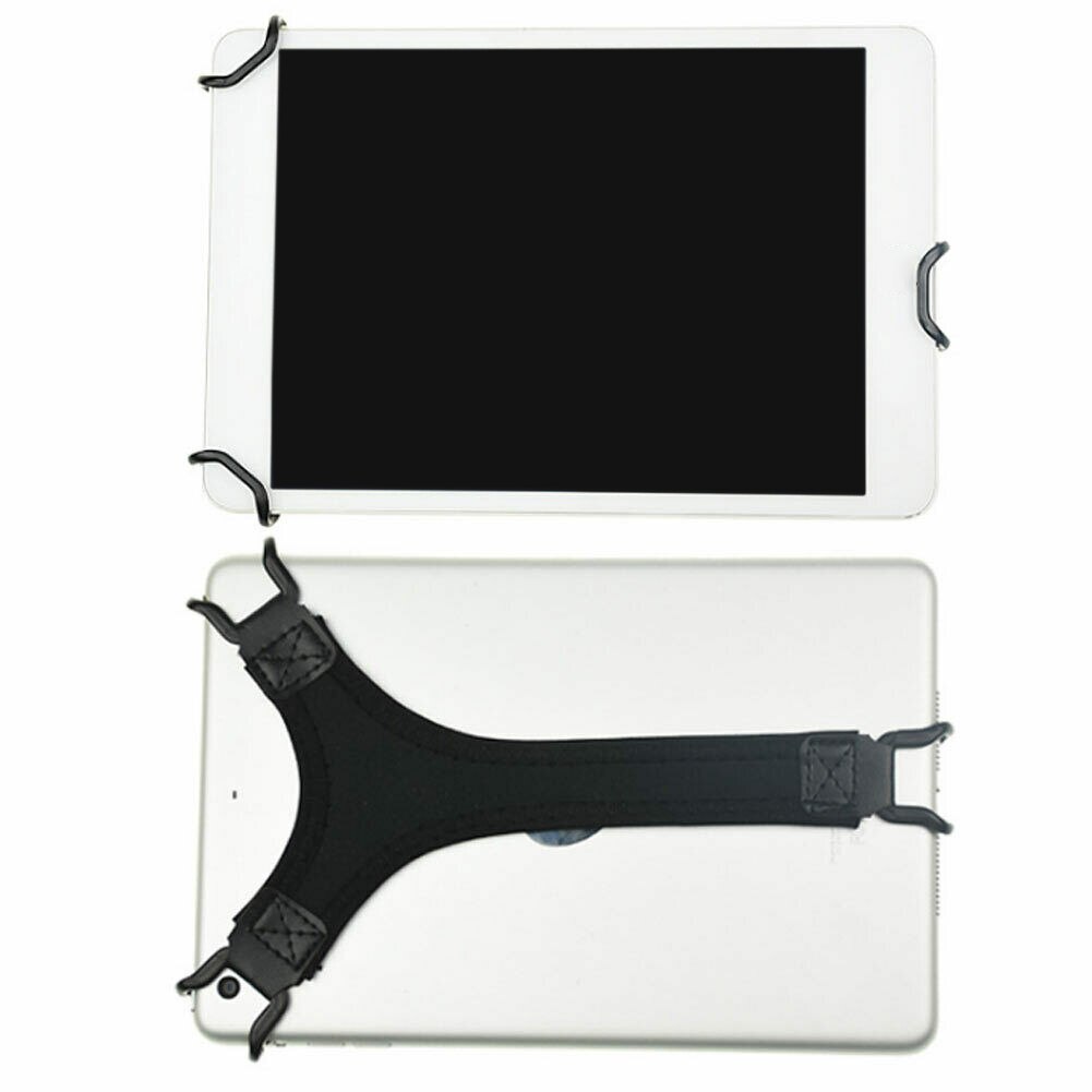 Stable Holder Universal Portable Triangular Fixed One Handed Operation Tablet Hand Strap Safety Practical For IPad Black Elastic