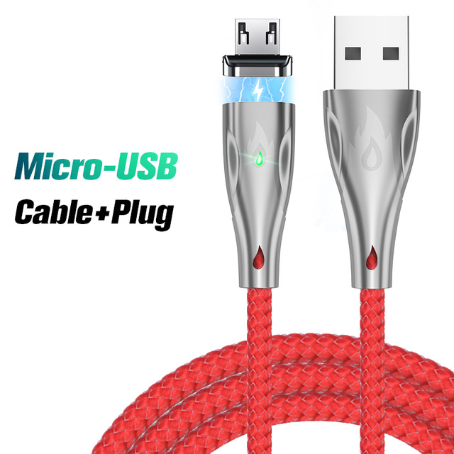 1/2M 5A Magnetic Charger Cable USB Type C Fast Charging Cable For iPhone Samsung Xiaomi USB-C Micro USB Magnetic Charging Cables: 1M / Red for micro