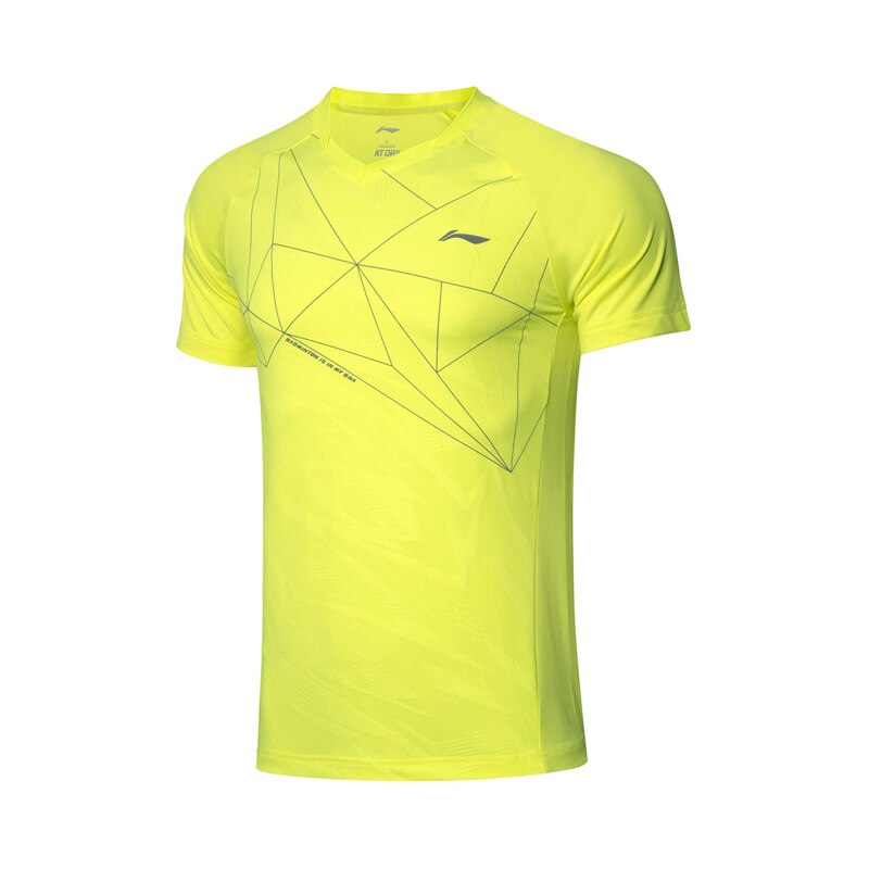 Li-Ning Men Badminton T-Shirts Competition Suits AT DRY Breathable Foldable AT._STATIC li ning LiNing Sports Tee AAYP315 MTS3148: AAYP315-2H / XL
