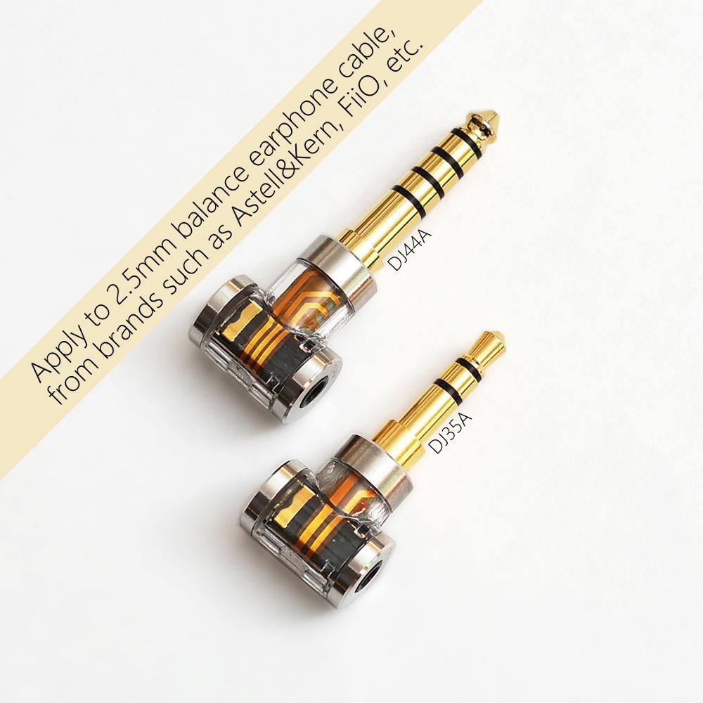 DJ35A DJ44A, 2,5mm 4,4 Ausgewogene Adapter. Gelten für 2,5mm Gleichgewicht kopfhörer kabel, Für Astell & Kern, FiiO, etc.