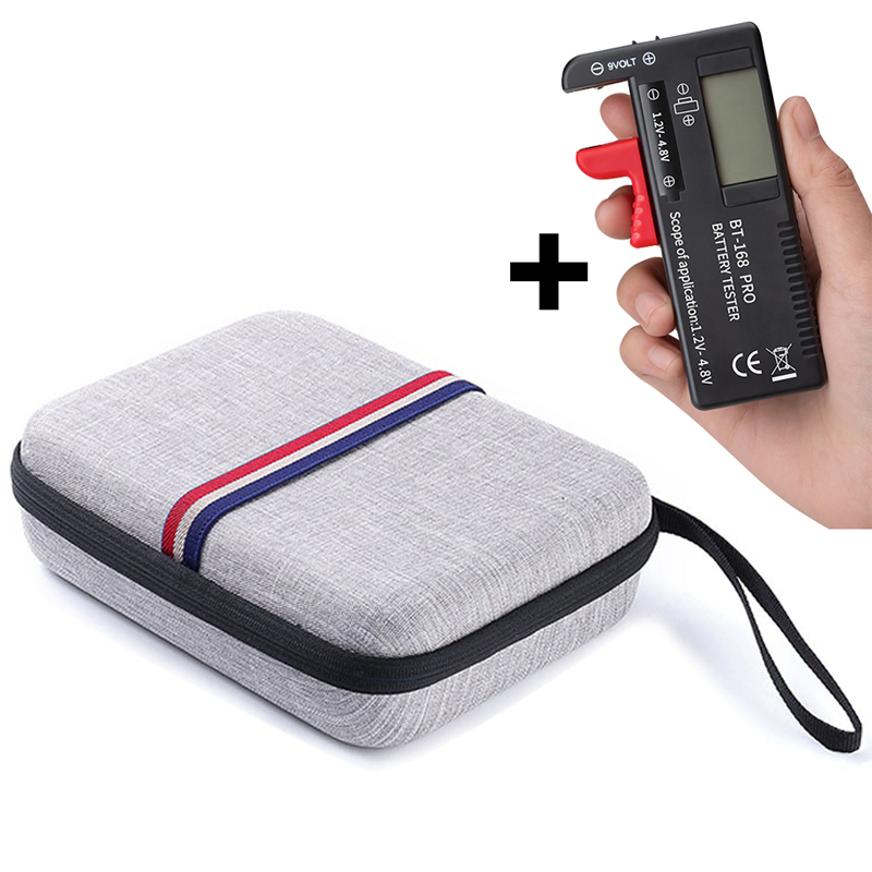 18650 Battery Tester + Portable Storage Protective Case Box For aaa/aa/18650/9V Battery Organizer Container Cover For Battery: black