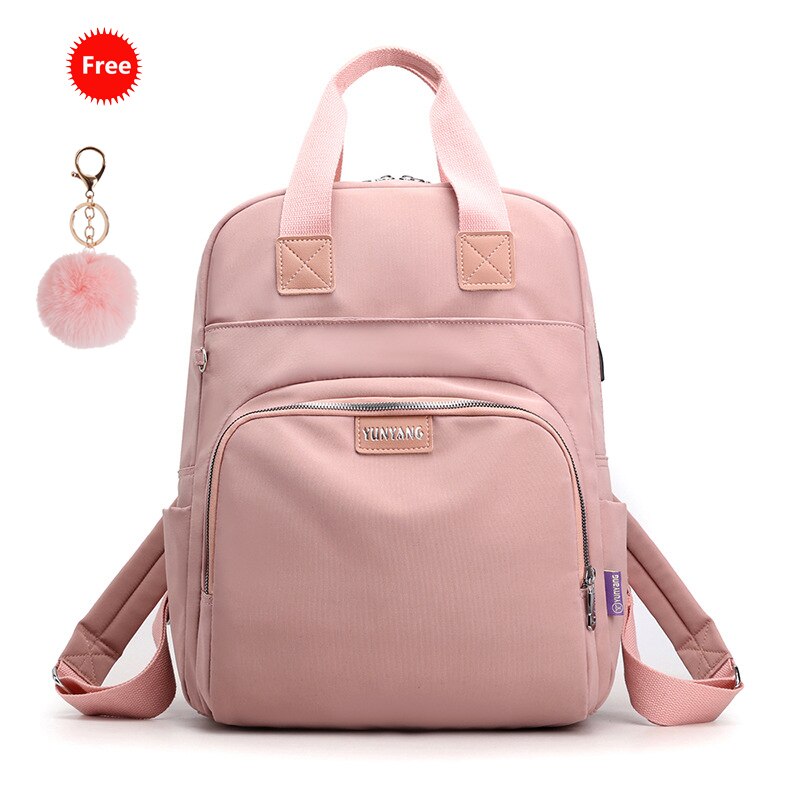 Sac à dos chargeur USB pour filles, hommes, femmes, voyage, cartable pour garçons et adolescents: Rose