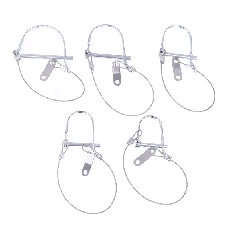 Låsestift i rustfritt stål med rundbue og anti-trykk taukoblingspinner til hagebruk på gårdsvogn