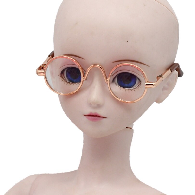Bjd 6.5cm runde briller 1/3 60cm bjd msd sd dukke solbriller gratis forsendelse: Guld