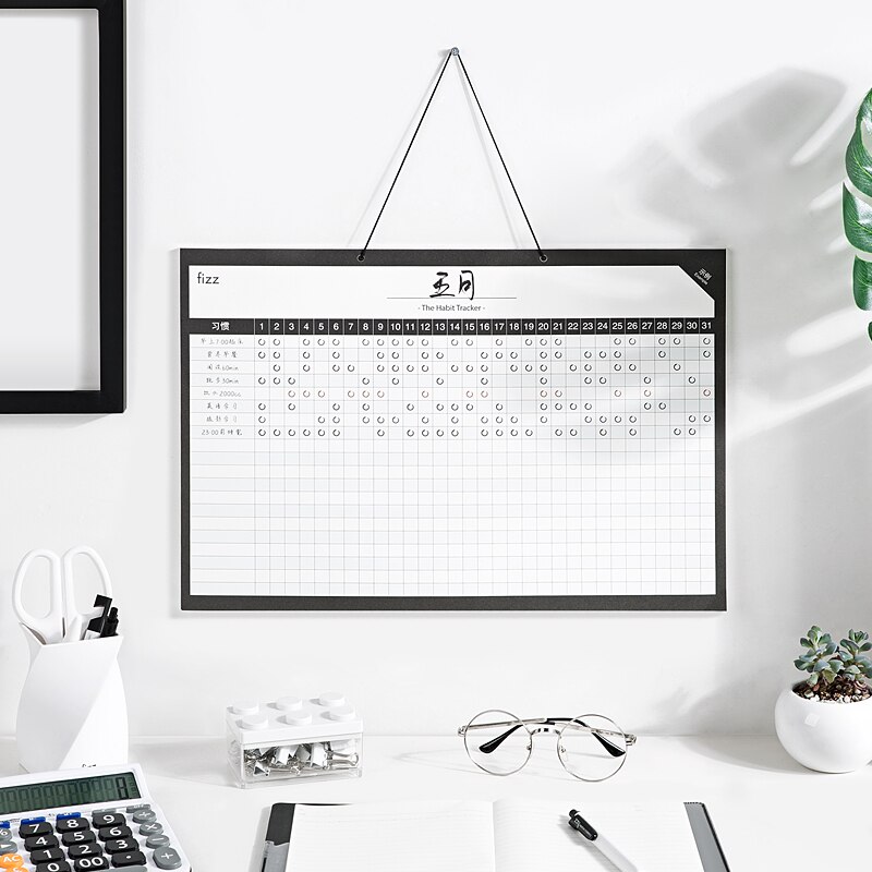 Fizz Time Management Notepad Efficiëntie Handleiding Wekelijkse Tear Sticky Notes Desktop Memo Plan Tracking Punch Lederen Bureau Mat