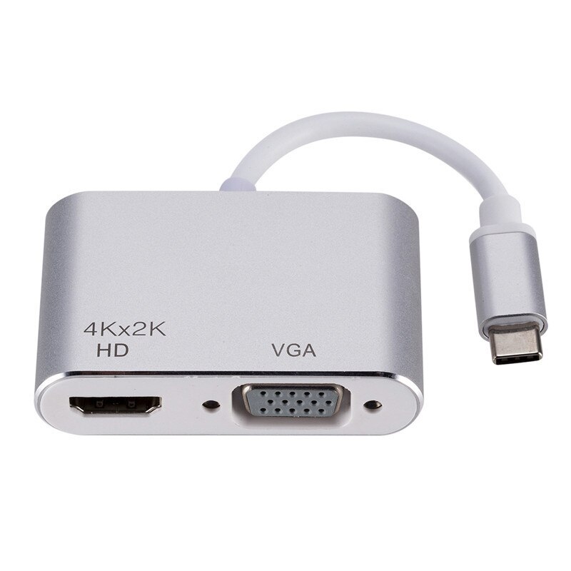 Type Usb-c To HDMI+VGA Same Screen 4K Small Screen To Large Screen Converter USB3.1 TO HDMI VGA