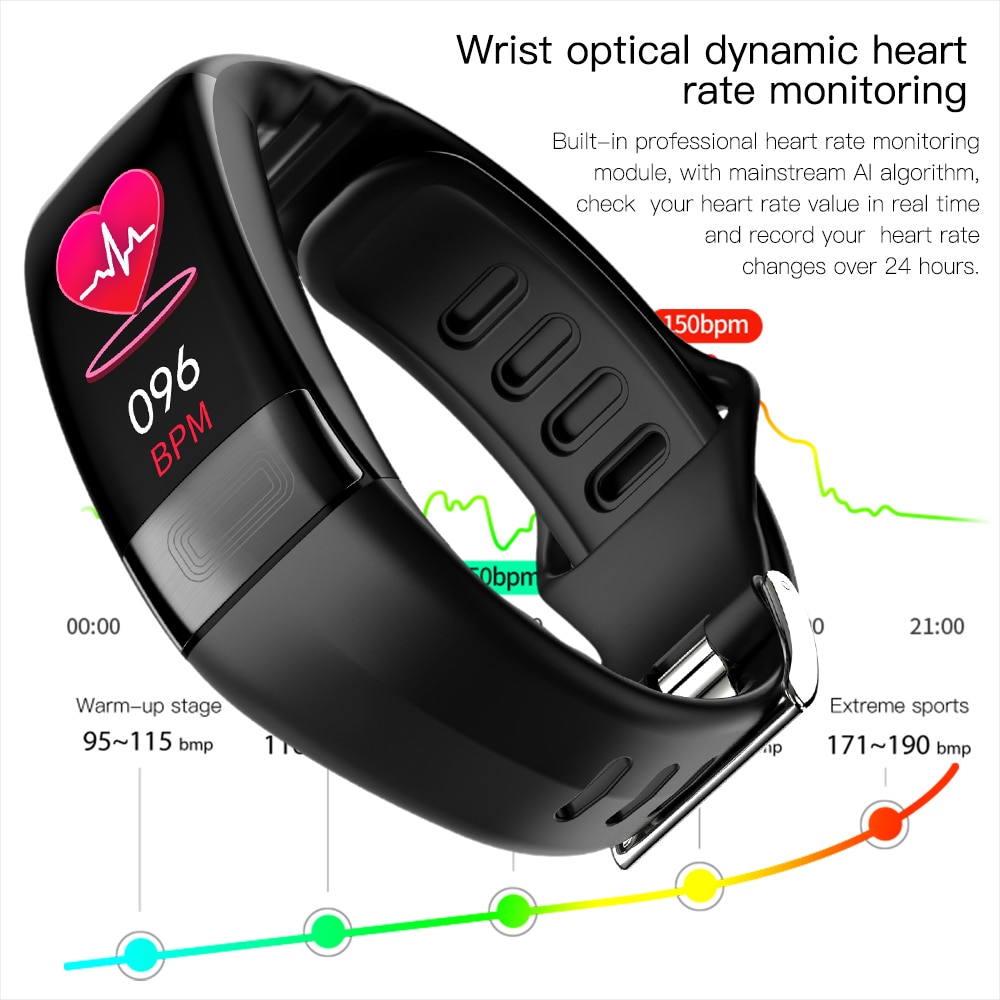 P11 Plus Body Temperature Monitoring Smart Wristband ECG PPG SPO2 Smart Band Heart Rate Blood Pressure Respiration Rate Bracelet